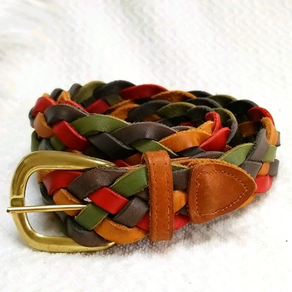 The Limited 90's Woven Rainbow Genuin Leather Belt